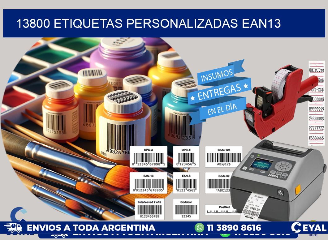 13800 Etiquetas personalizadas ean13