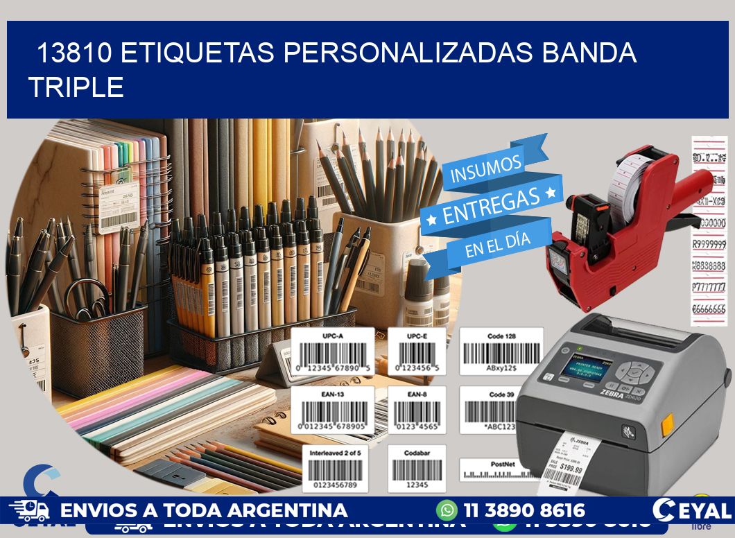13810 Etiquetas personalizadas banda triple