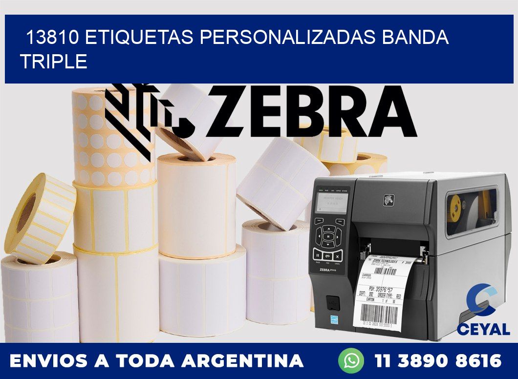 13810 Etiquetas personalizadas banda triple