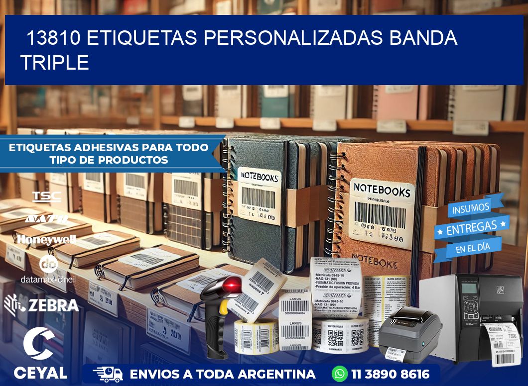 13810 Etiquetas personalizadas banda triple