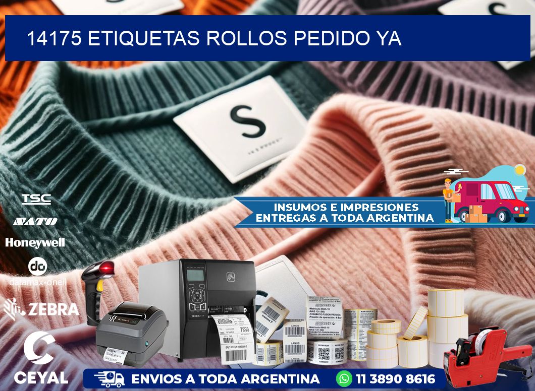 14175 etiquetas rollos PEDIDO YA
