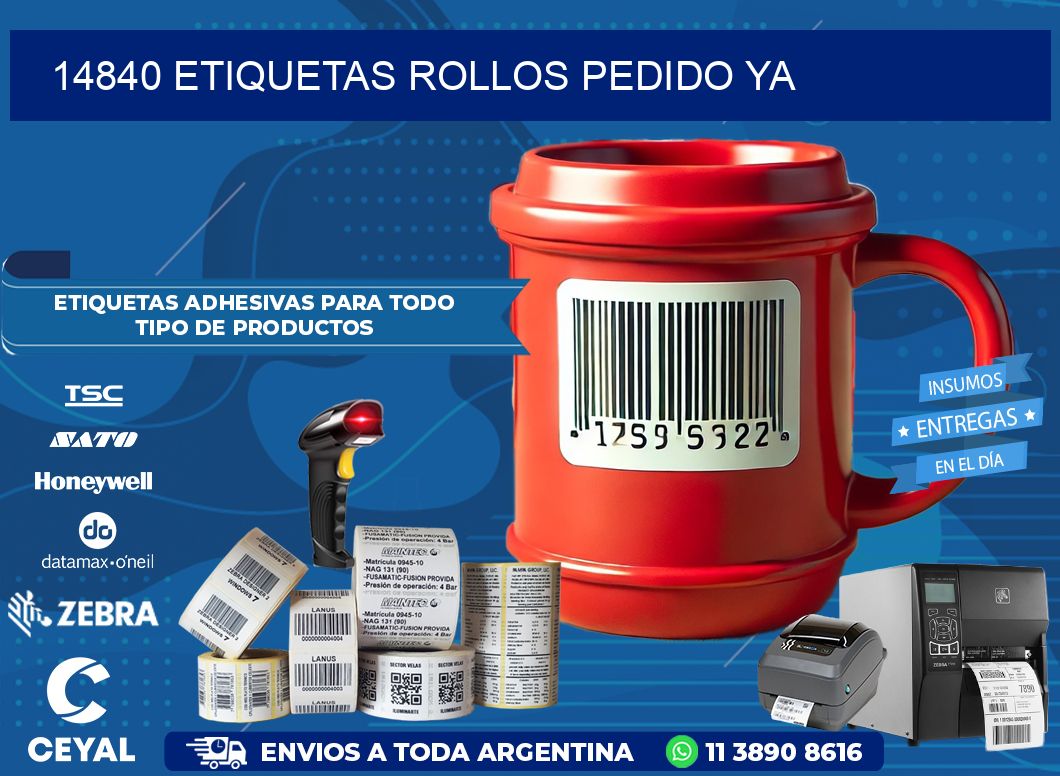 14840 etiquetas rollos PEDIDO YA