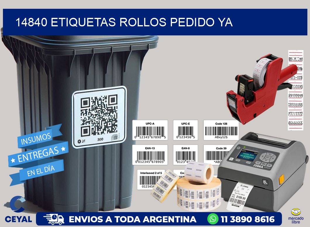 14840 etiquetas rollos PEDIDO YA