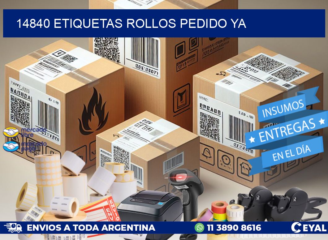 14840 etiquetas rollos PEDIDO YA