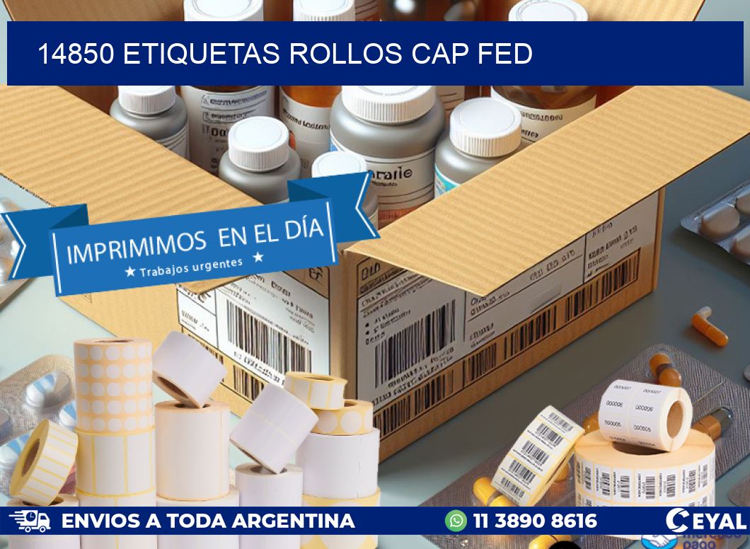 14850 etiquetas rollos CAP FED