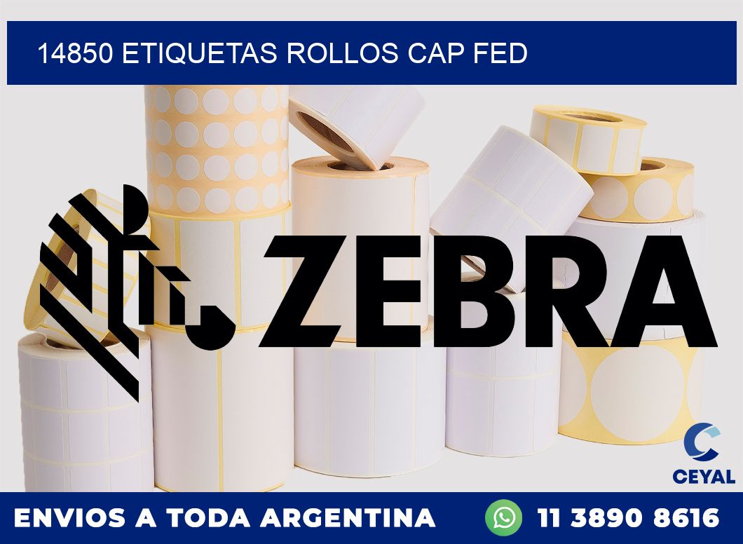 14850 etiquetas rollos CAP FED
