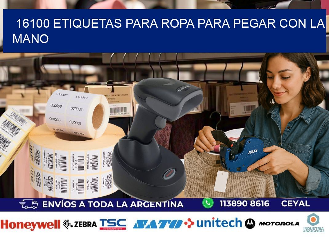 16100 Etiquetas para ropa para pegar con la mano