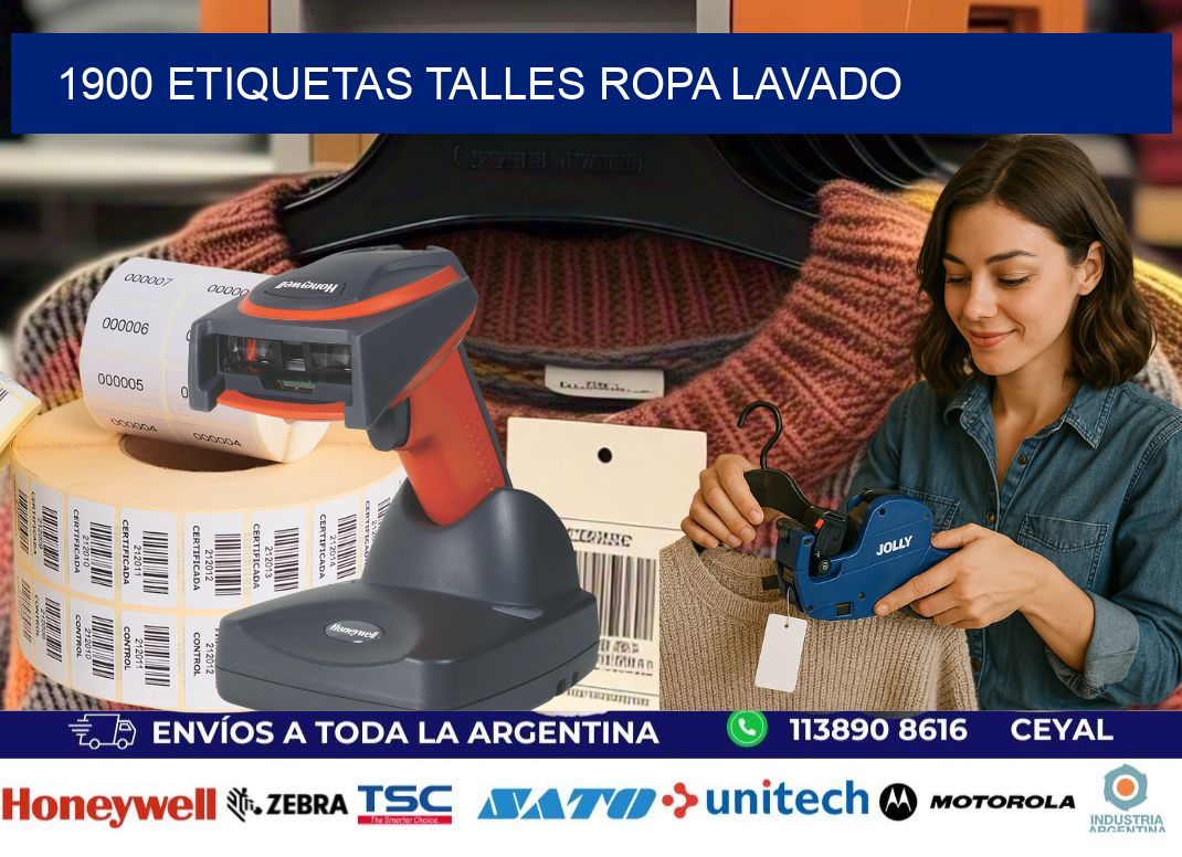 1900 ETIQUETAS TALLES ROPA LAVADO