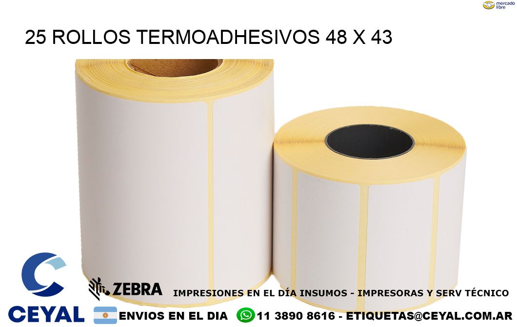 25 ROLLOS TERMOADHESIVOS 48 x 43