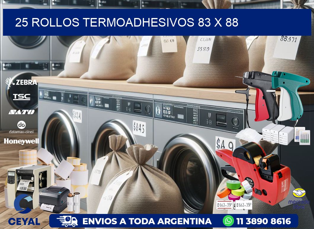 25 ROLLOS TERMOADHESIVOS 83 x 88