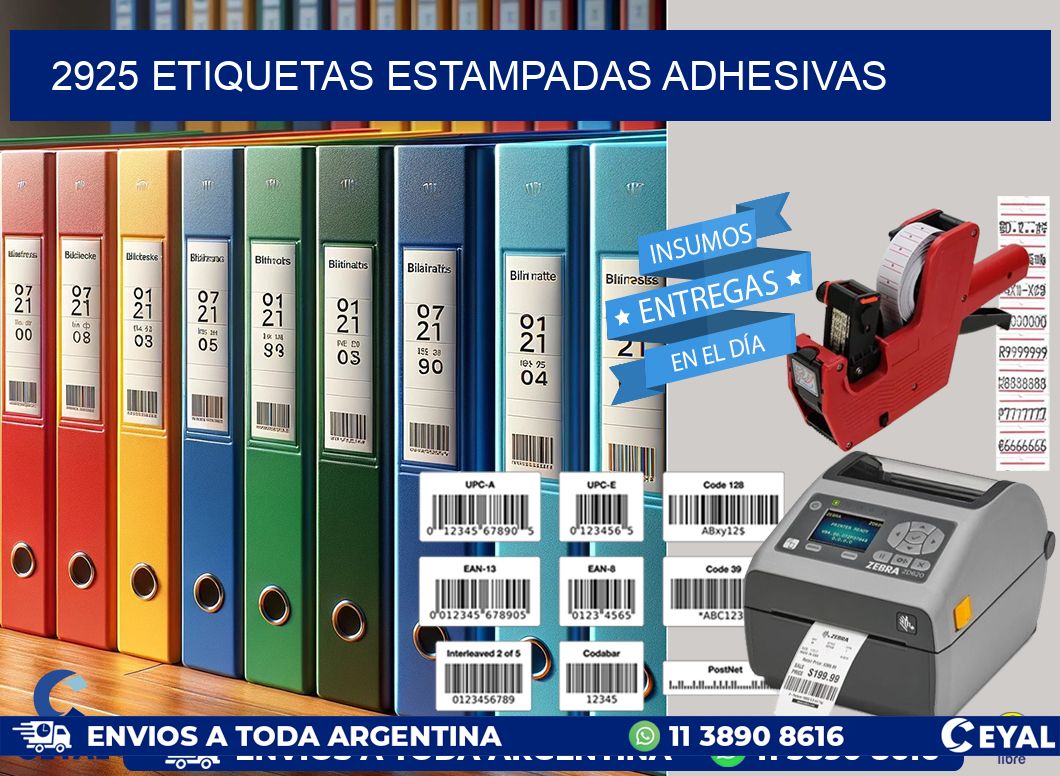 2925 etiquetas estampadas adhesivas