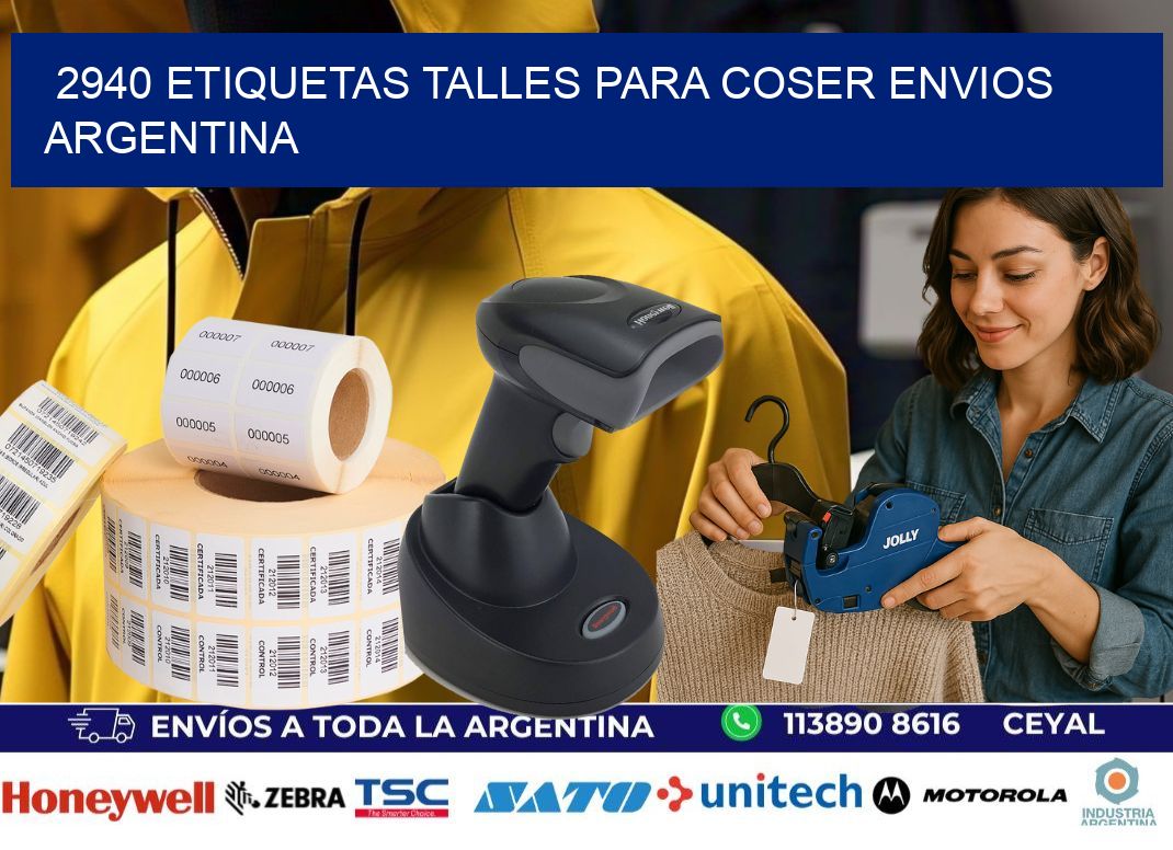 2940 ETIQUETAS TALLES PARA COSER ENVIOS ARGENTINA