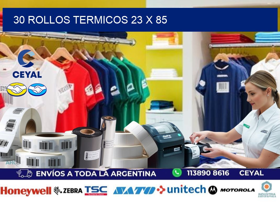 30 ROLLOS TERMICOS 23 x 85