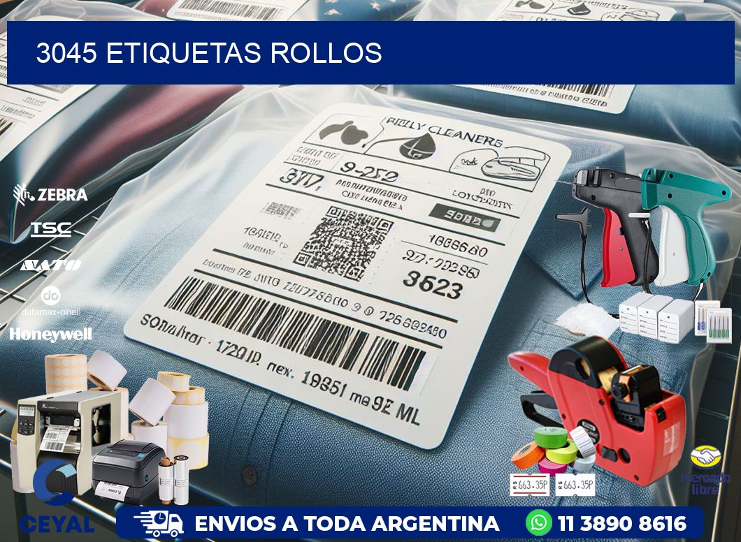 3045 etiquetas rollos