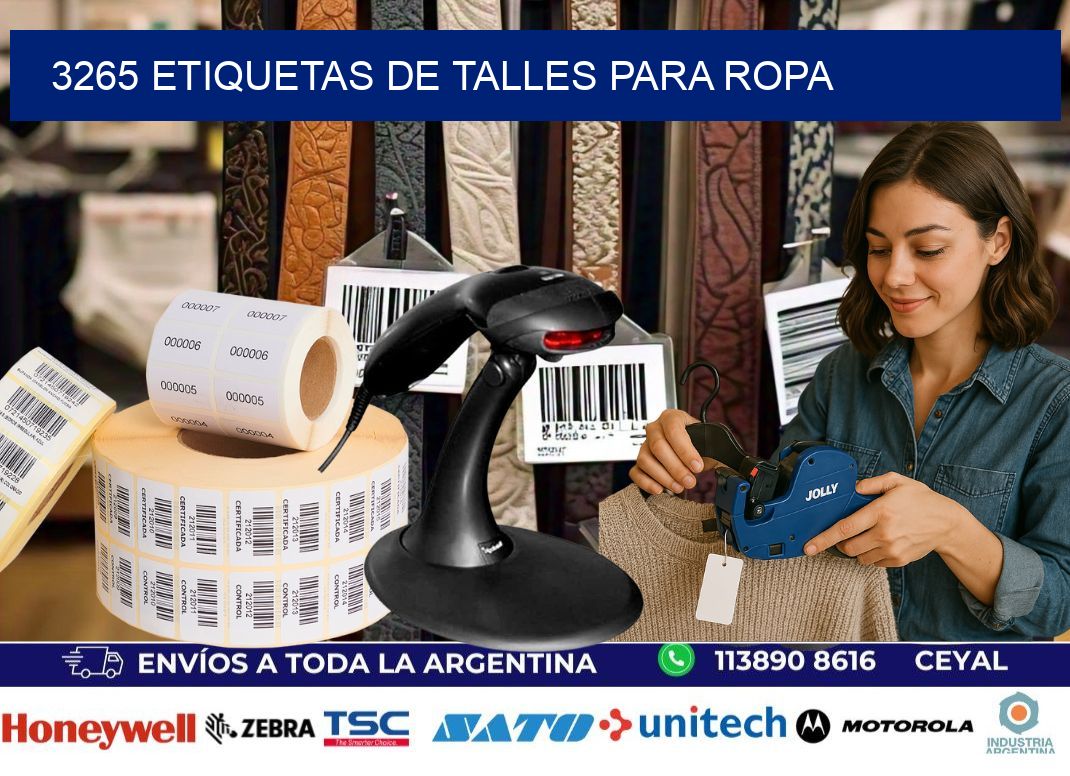 3265 etiquetas de talles para ropa