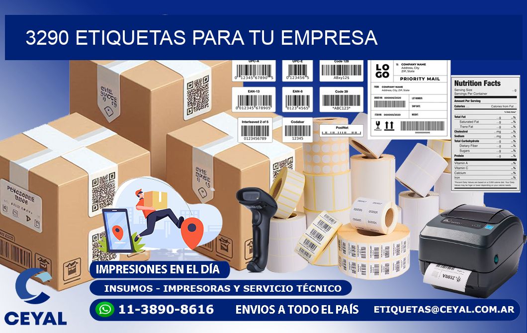 3290 etiquetas para tu empresa