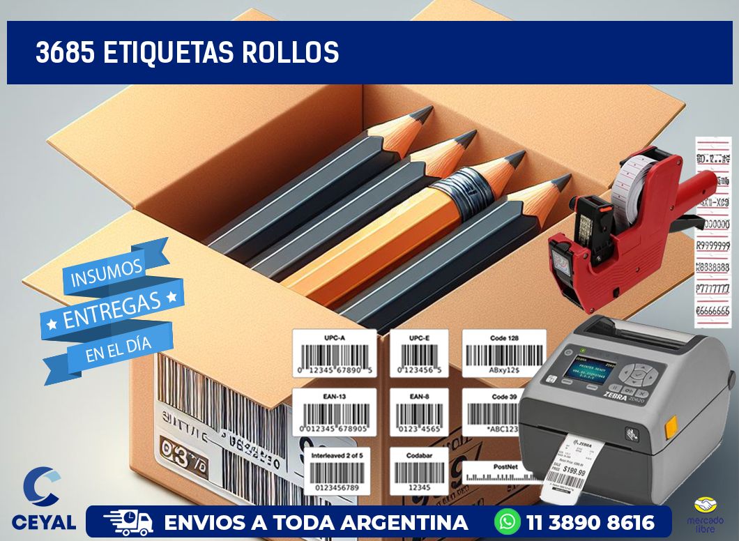 3685 etiquetas rollos