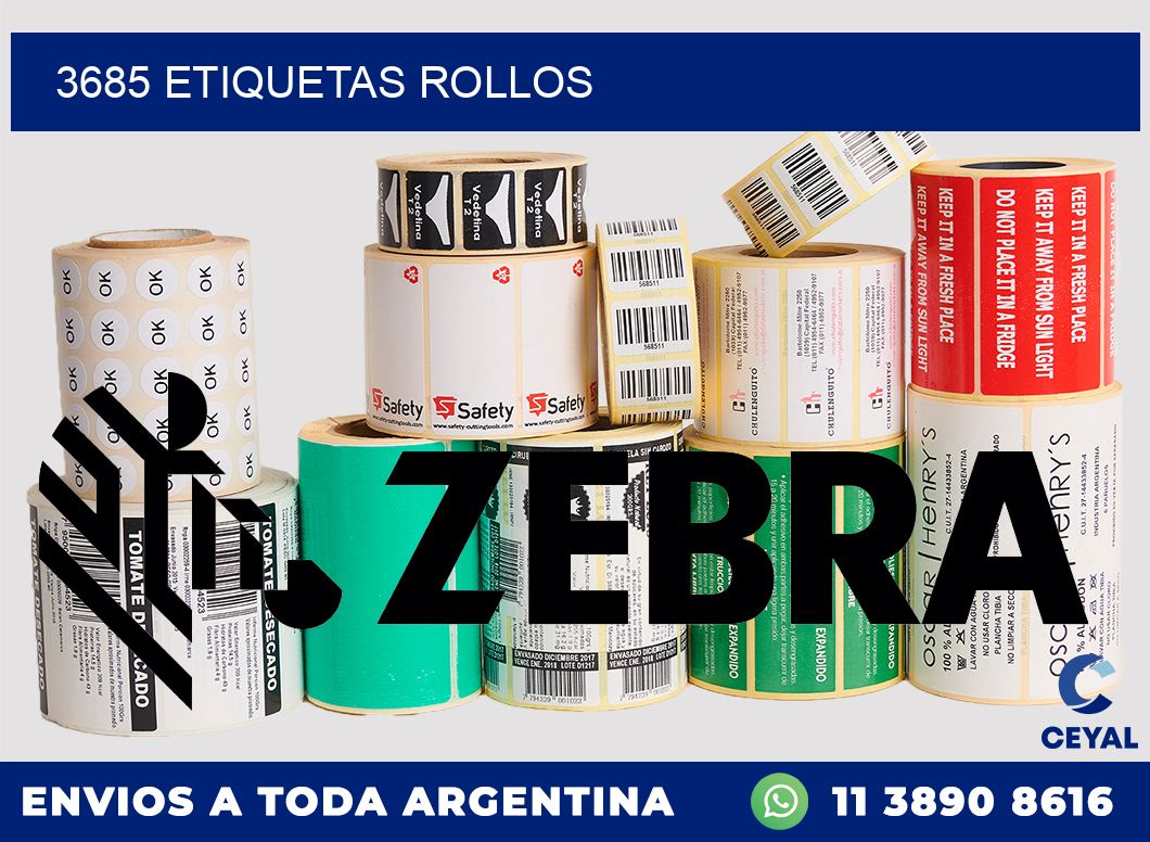 3685 etiquetas rollos