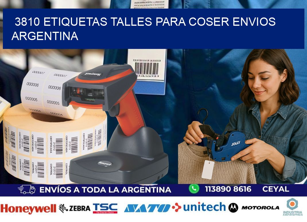 3810 ETIQUETAS TALLES PARA COSER ENVIOS ARGENTINA