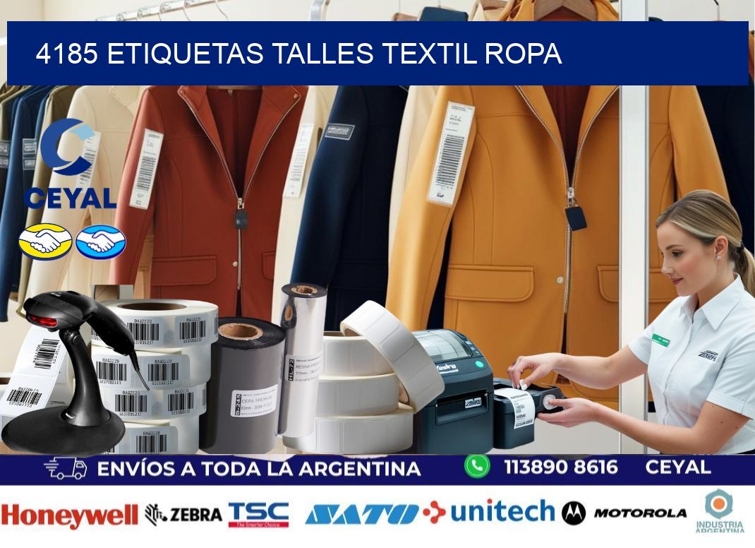 4185 ETIQUETAS TALLES TEXTIL ROPA