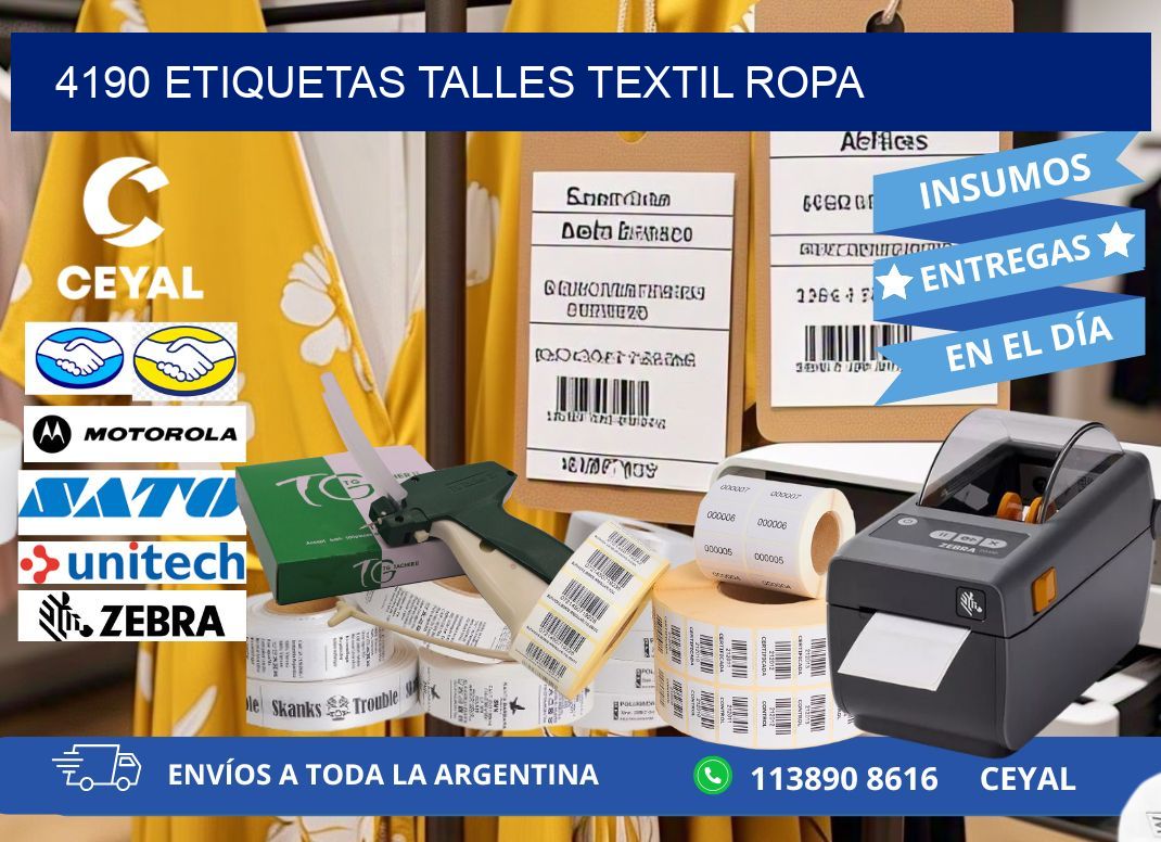 4190 ETIQUETAS TALLES TEXTIL ROPA