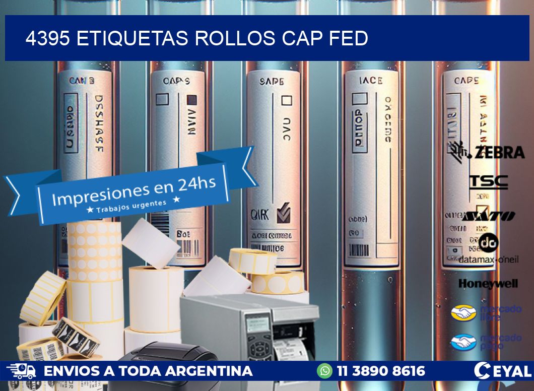 4395 etiquetas rollos CAP FED