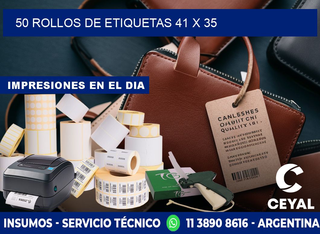 50 ROLLOS DE ETIQUETAS 41 x 35