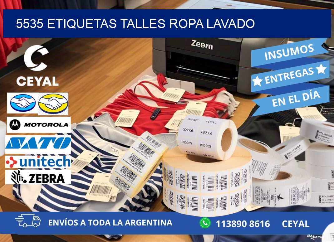 5535 ETIQUETAS TALLES ROPA LAVADO