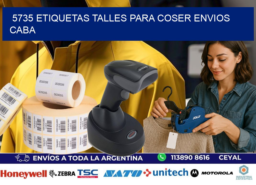 5735 ETIQUETAS TALLES PARA COSER ENVIOS CABA