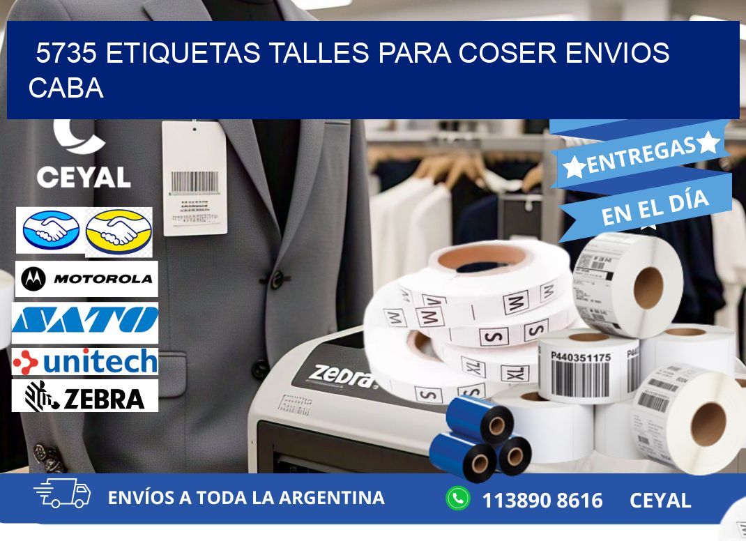 5735 ETIQUETAS TALLES PARA COSER ENVIOS CABA