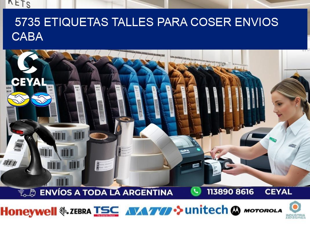 5735 ETIQUETAS TALLES PARA COSER ENVIOS CABA