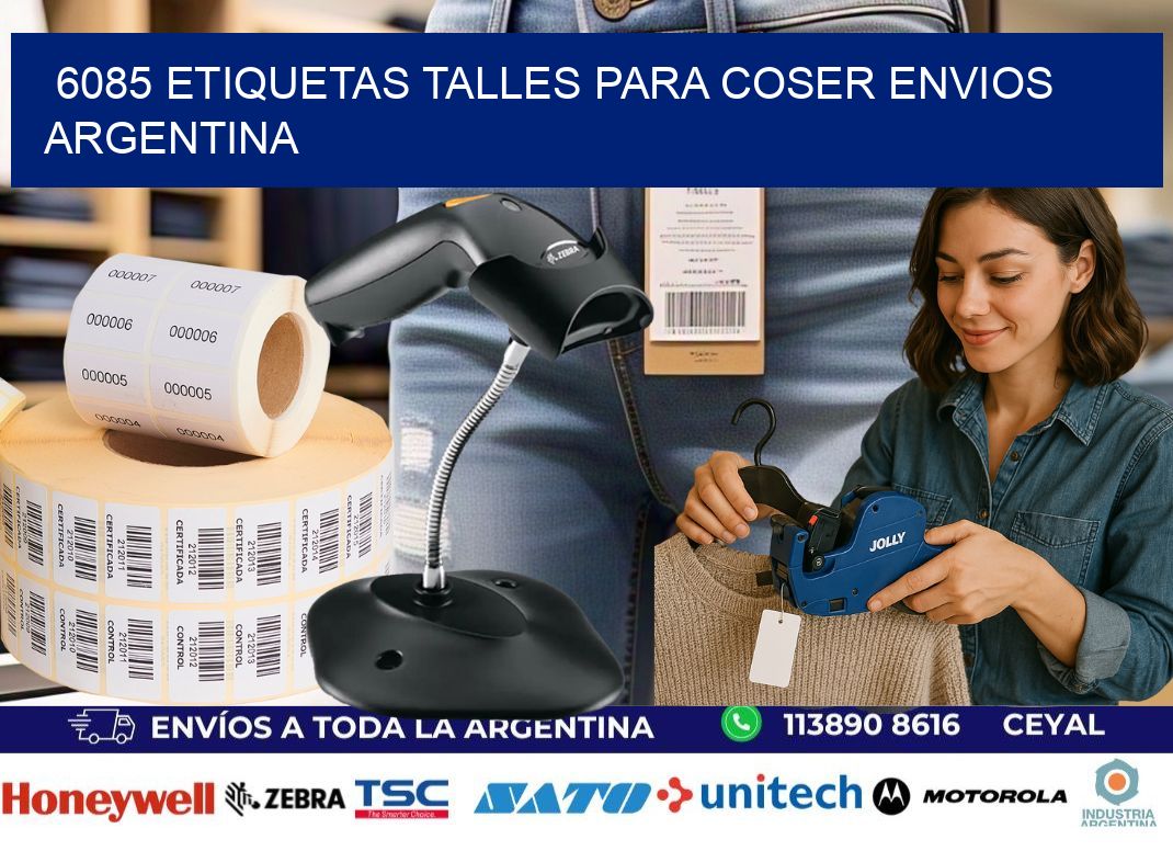 6085 ETIQUETAS TALLES PARA COSER ENVIOS ARGENTINA