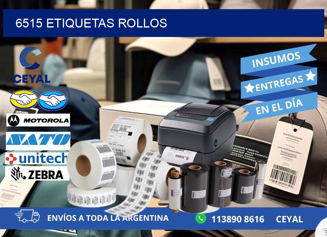 6515 etiquetas rollos