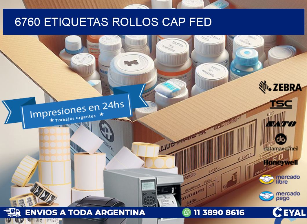 6760 etiquetas rollos CAP FED