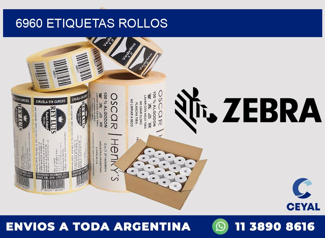 6960 etiquetas rollos
