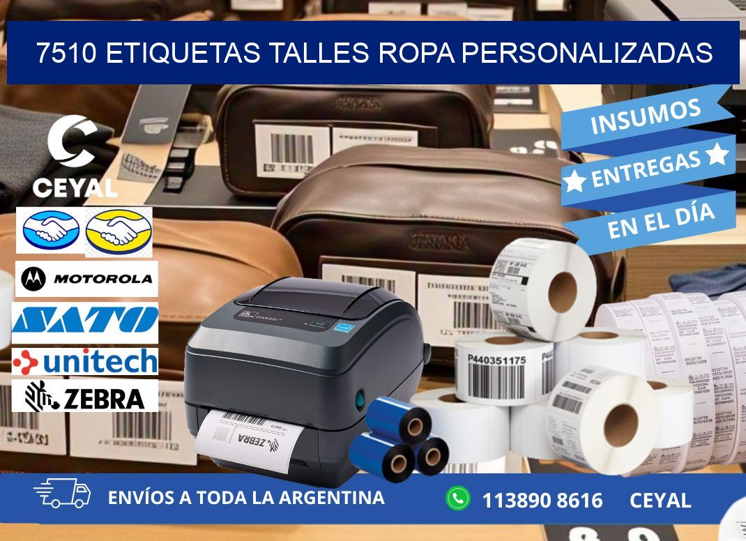 7510 ETIQUETAS TALLES ROPA PERSONALIZADAS