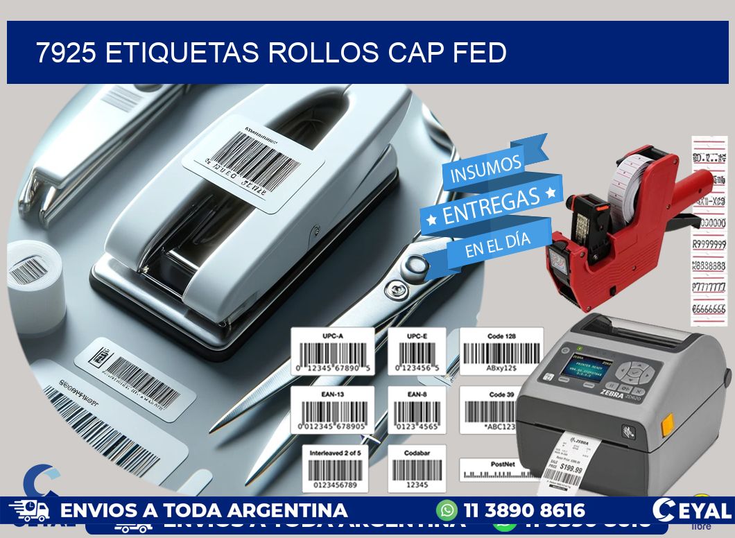 7925 etiquetas rollos CAP FED