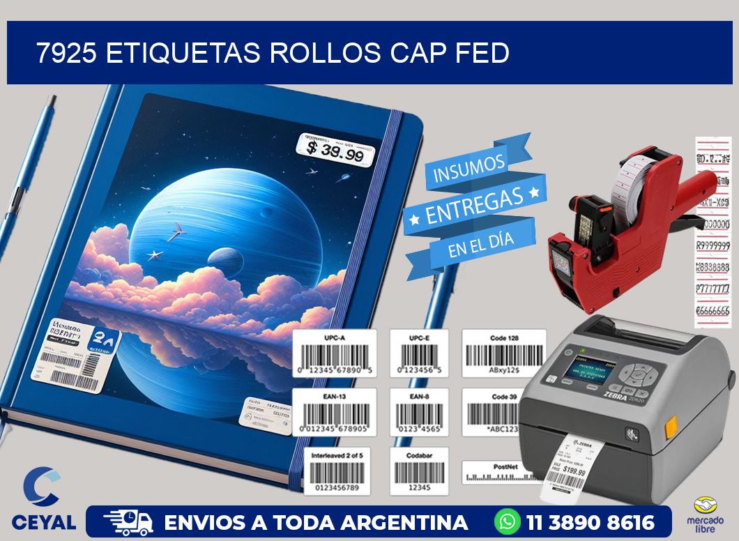 7925 etiquetas rollos CAP FED