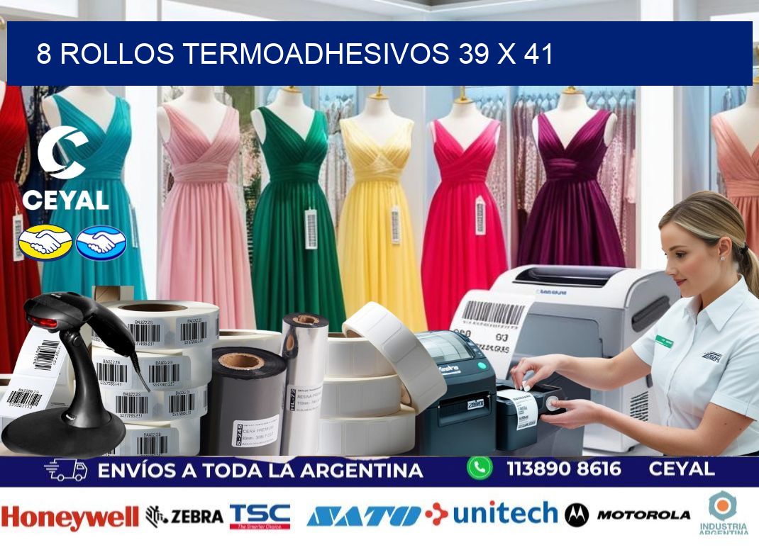 8 ROLLOS TERMOADHESIVOS 39 x 41