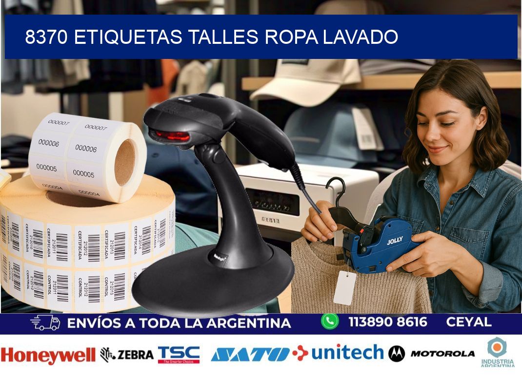 8370 ETIQUETAS TALLES ROPA LAVADO