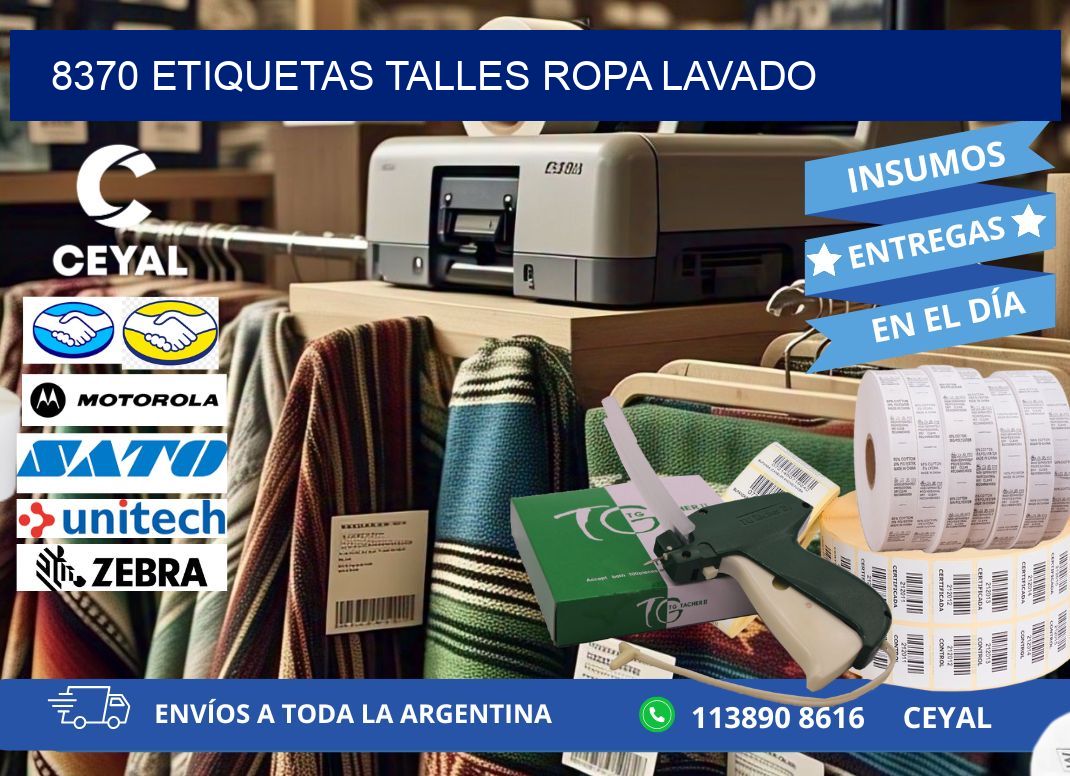 8370 ETIQUETAS TALLES ROPA LAVADO