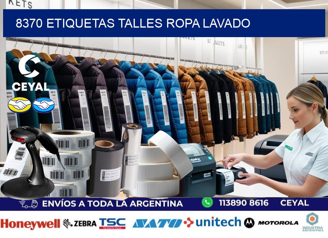 8370 ETIQUETAS TALLES ROPA LAVADO