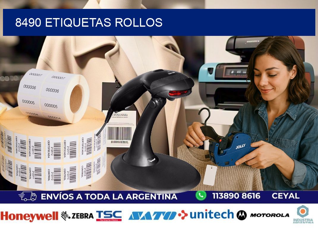8490 etiquetas rollos