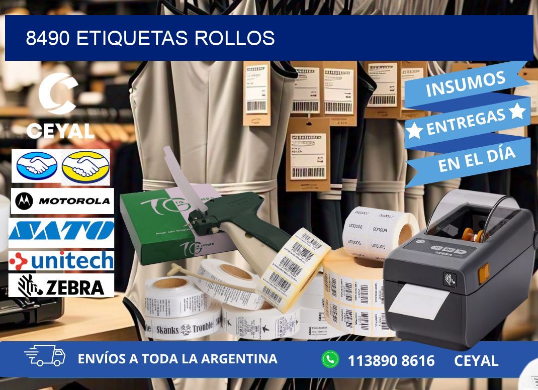 8490 etiquetas rollos