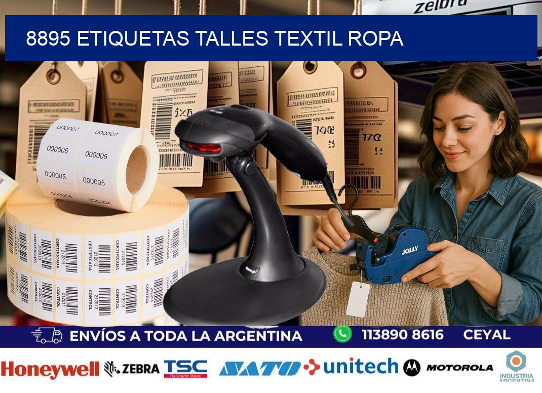 8895 ETIQUETAS TALLES TEXTIL ROPA