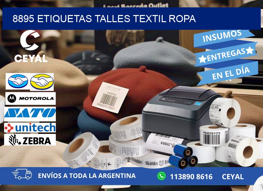 8895 ETIQUETAS TALLES TEXTIL ROPA