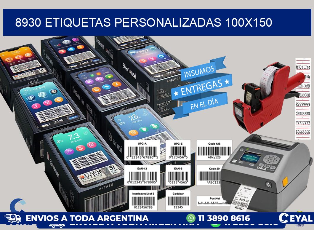8930 Etiquetas personalizadas 100x150