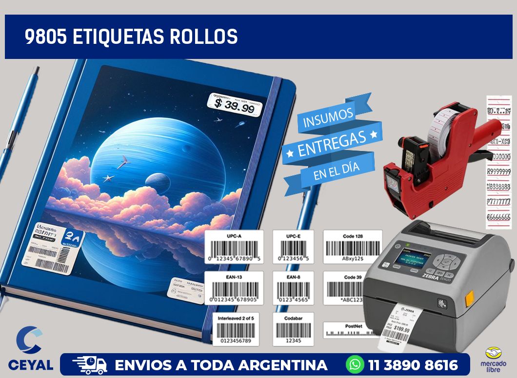 9805 etiquetas rollos