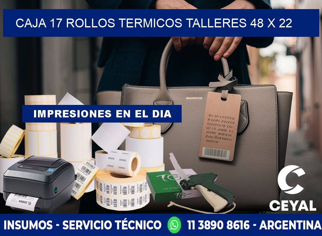 CAJA 17 ROLLOS TERMICOS TALLERES 48 x 22