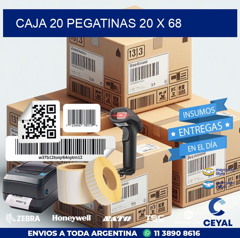 CAJA 20 PEGATINAS 20 x 68